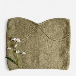 Zara fuzzy green tube top